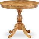 East West Furniture AMT-ANA-TP Antique Dining Room Table - a Round Kitchen Table Top with Pedestal Base, 36x36 Inch, Natural