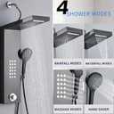 Shower Panel Tower System,Rain Shower Head Rainfall
Waterfall Shower,Handheld High Pressure Rain Massage System(Black)