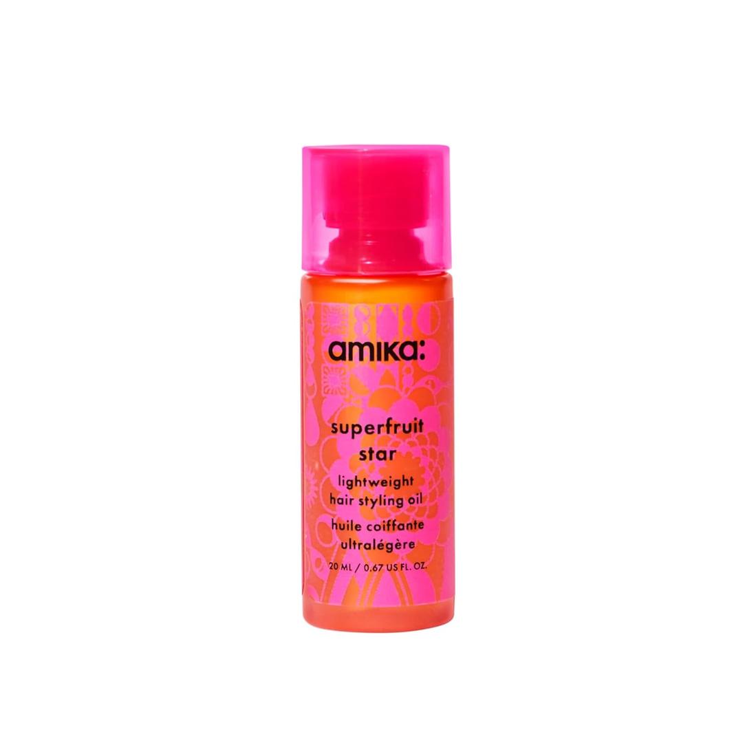 Amika Superfruit Star Lightweight Hair Styling + Heat Defense Oil | Heat Protection, Strengthen + Reduce Breakage, Smooth Frizz, Add Glossy Shine | For All Hair Ttypes (0.67 Fl Oz (Pack of 1))