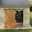 SmartStandard 8FT Exterior Barn Door Hardware Kit, Fit Single 48" Door, 8FT Track
