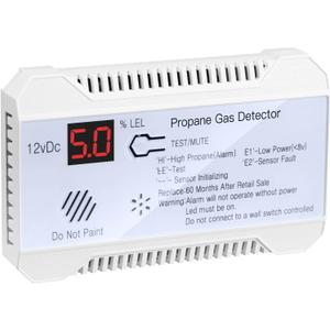 RV Propane Gas Detector, 85dB Loud Alarm DC 12V, Mini Compact Design RV Propane Alarm for Trailer, Camper, Motorhome, Motorcoach (White) (White)