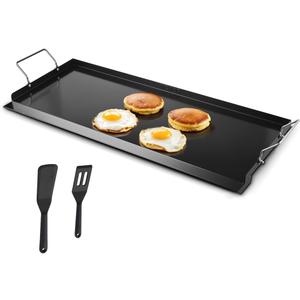 VEVOR Carbon Steel Griddle, 32x14 inch Universal Flat Top Rectangular Plate, Gas Grill Griddle for BBQ Grill, Teppanyaki, Portable Family Cookware with Handle, for Camping Tailgating Party