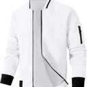 SAVKOOV Mens Lightweight Jacket Casual Bomber Jacket Varsity Coat