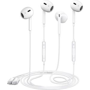 2 Pack Wired Headphones for iPhone Earbuds with Lightning Connector Earphones with Built-in Microphone & Volume Control Compatible with iPhone 7/8/X/11/12/13/14Pro