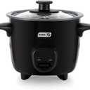 Dash Mini Ceramic Rice Cooker - Designed for Single-Serve Cooking - Compact Rice Cooker with Nonstick Removable Pot, Keep Warm Function & Easy-to-Clean Sleek Design - Black Ceramic
