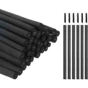 MECCANIXITY 50Pcs Willow Charcoal Sticks, 7-9mm Willow Charcoal Pencils Soft Sketch Vine Art Supplies Set for Drawing Sketching Shading Painting Artists Beginners