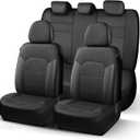 Seat Covers Air Mesh, Breathable Car Seat Covers Full Set, Airbag Compatible Car Seat Cover, Universal Automotive Protection Comfort for Most Cars, Vans, Trucks, SUVs(Full Set, Black 812)