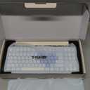 YUNZII B87 Wireless Mechanical Keyboard,QMK/VIA Programmable,TKL Layout 87 Keys,BT/2.4G/USB-C,Hot Swap Gasket Mount RGB Backlit Gaming with Wrist Rest for Win/Mac (Blue Heart, Cocoa Cream V2)