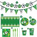 2026 World Soccer Cup Party Supplies Set - Soccer Party Favors, Banner, Tablecloth, Napkins Tableware Kit for Soccer Themed Birthday Party, Game Day Celebration, Sports Event Decor for Fans (Serve 10)