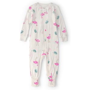 Carter's Baby Girls' Purelysoft 1-piece Pajamas (White Flamingo, 12 Months)