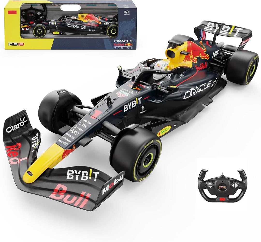 Voltz Toys Authentic Licensed 1:12 F1 RedBull Rb18 Remote Control Car - F1 Collection RC car Series for Kids and Adults - 2.4GHz RC Car for Gift (1:12 RedBull Rb18(NO.1))