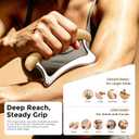 Muscle Scraper Tool, 2 in 1 Stainless Steel Gua Sha Tool for Body with Wooden Handle, Muscle Scraper Scraping Massage Tools for Physical Therapy, Fascia Scrapers for Back Legs Arms Shoulder