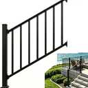Atemou Aluminum Deck Railing Kit, Modular 36 in H. x 4 Ft W Stair Railing Kit for Outdoor Steps,Heavy Duty Balustrade System for Deck, Porch, Patio & Balcony(1 Post, 1 Panel)