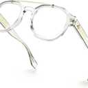 VISOONE Retro Round Anti Eyestrain Metal Medium Eyewear Blue Light Blocking Glasses for Computer Gaming Women Man SANFORD (Clear)