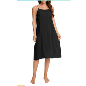 Women 100% Cotton Long Full Slips for Under Dresses Camisoles Slip Dress Cami Dress Chemise Petticoat, Size Large