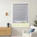 YIIBAII Mini Blinds Suitable for 36" W x 64" H Windows 1" Aluminum Horizontal Venetian Blinds Darkening with Rope and Pole can Mounted Inside or Outside（Grey）