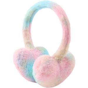 Yuoahcn Toddler Kids Winter Earmuffs Girl Warm Ear Muffs Baby Girls Plush Ear Warmers Cute Ear Covers Headband 3-8Y (Rainbow Pink)