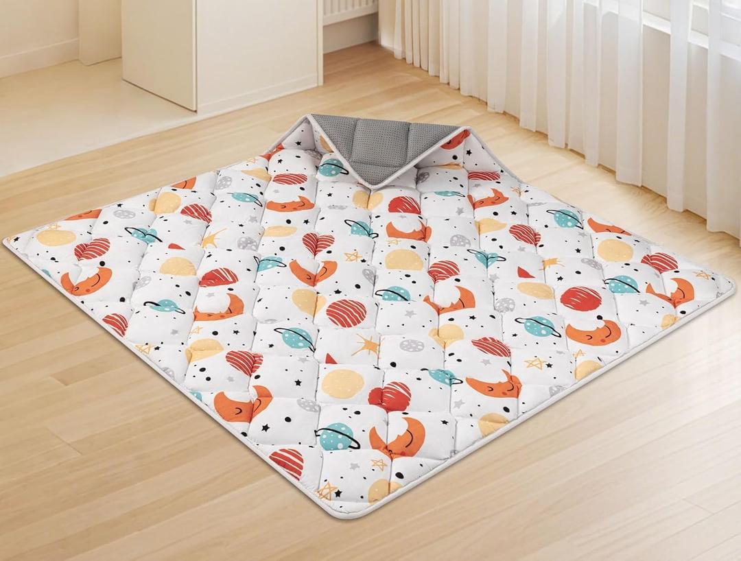 Baby Play Mat for Floor, 50x50 Inch Playmat for Playpen, Thicken Soft Padding Sponge Playmats for Babies and Toddlers Infants, Foldable and Machine Washable Crawling Mat