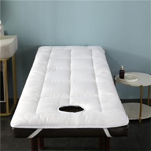 Spa Massage Table Pad & Face Cradle Set - Soft and Comfortable Thick Facial Bed and Headrest Cover 75"x31.5" Thickened Mattress with Holes (White)