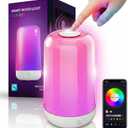 Smart Touch Bedside Table Lamp [Multi-Color & Warm Lights], 3600mA Cordless Small Table Lamp Rechargeable, 7 Colors & Fully Dimmable LED Night Lights for Bedroom Nightstand Nursery Living Room