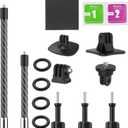 All Carbon Fiber Extension Arm Kit Metal Pole Mount Helmet Stick Extension Arm Mount for GoPro Hero 13/12/11/10/9/8/7/6/5 Black, Insta360 X5 / X4 / X3 / X2 / XR/Go,DJI Osmo Action and More