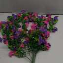 Artificial Fake Hanging Flowers Plants for Outdoor Outside Spring Summer Decoration 2PCS Faux Silk UV Resistant Realistic Morning Glory with Eucalyptus for Home Porch Patio Balcony(Purple & Magenta)