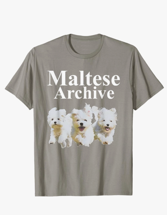 Dog Maltese Archive Funny Dog Lover T-Shirt for Men Women, Size XL