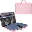 15.6 Inch Laptop Sleeve TSA Case Women Ladies Bag for Macbook Pro 16" M5 M4 M3 M2 M1, Lenovo Ideapad 15.6", HP Envy/Victus 15.6, Dell Inspiron 15, Acer Aspire/Nitro 15, ASUS MSI Macbook 15 Case, Pink