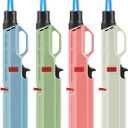 4 Pack of Torch Lighter, Windproof Adjustable Jet Flame, with Safety Lock, Long Refillable Butane Torch Lighters for Grill, Camping, Candle, Stove (NO Gas)