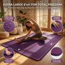 Large Yoga Mat 6'x 4'（72”x 48”）—1/4" &1/3" Extra Wide Exercise Mat 183cm x 122cm Large Exercise Mat Big Home Yoga Mat Pilates Mat,Non Slip,Thick,TPE Workout Mat,for Women & Men, Yoga, Pilates, Gym and Floor Workouts Pilates