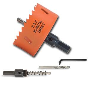 3 inch Hole Saw with Arbor for Metal Wood Plastic, 76mm Bi-Metal Hole Cutter for Different Project with Smooth and Flat Drilling Edge, Fast Chip Removal
