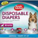 Simple Solution Disposable Dog Diapers, Female Dog Diapers, Puppy Potty Training, Incontinence and Heat Cycle Protection, Medium Diapers for Dogs, 15-23 Inch Waist, 30 Count