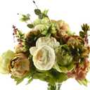 FiveSeasonStuff Vintage Artificial Peonies Silk Peony Flowers and Hydrangeas for Wedding Bridal Home Dcor  Beautiful Floral Centerpiece Arrangement 2 Bouquets (Country Rustic Brown Beige Green Mix)