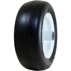 Marathon 01410P 5" hub, 3/4" Bushings 11x4.00 Flat Free Lawnmower Tire on Wheel