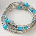 Inbag Bohemian Bracelet for Women Cowboy Chic Faux Leather Cuff Bracelet Multi Layer Western Jewelry Crystal Wristbands 