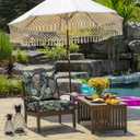 Arden Outdoor Foam Deep Seat Cushion Set , 24x24, Premium High-Density Foam, Never Flattens, Weather-Proof for Patio Chair Sofa Couch, Simone Blue Tropical