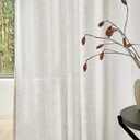 MYSKY HOME Boho Curtains 72 Inch Length, Linen Blend Drapes for Window Decoration French Door Curtain Panels Privacy Shade Burlap Farmhouse Rustic Style for Doorways, 50" x 72", Linen, 2 Panels