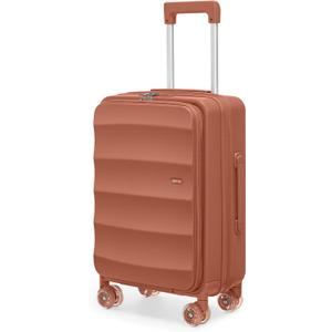 Carry-On Luggage, Spacious Lightweight PC Hardshell Spinner Suitcase with TSA Lock, 22" WarmTerracotta