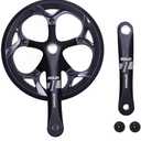 PROWHEEL 130MM BCD 52T Bike Crankset,165MM/170MM/172.5MM/175MM Crank Arm Set,ChainWheel and Replacement Chain Guard, Compatible with City Bike,Folding Bike,Road Bike,MTB,Electric Bicycle