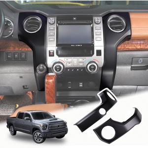 LLKUANG ABS Center Console air Conditioning air Outlet Decoration Frame Cover Trim for Toyota Tundra 2014-2020 Modification Accessories (Matt Black)