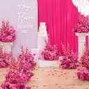 2pcs 19inch Hot Pink Free Standing Flowers Ball Bouquet Artificial Rose Arrangements Balls for Wedding Centerpieces Tables Chair Aisle Runner Flowers Decoration