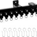 Aluminum Ceiling Curtain Track Set with Hooks Ceiling Mount and Wall Mount Room Divider Sliding Curtain Tracks Rods Flexible Heavy Duty Curtain Rail Hook Sets, Black, 24FT