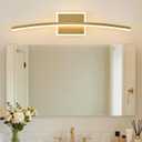 Benkut Modern LED Wall Sconce Gold Light Fixtures Over Mirror Modern Bath Wall Lighting for Bathroom, Dimmable Vanity Light for Bathroom(5CCT 23.6Inch), 24 IN
