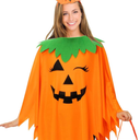 2 PCS Pumpkin Costume for Women, Adults Halloween Costume for Women,Pumpkin Poncho with Headband&Bag