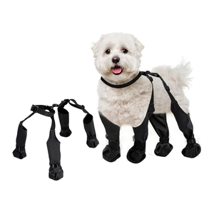 BECROWM Waterproof Dog Boots, Dog Paw Protector for Small Medium Dogs, Adjustable Dog Boots Pet Shoes for Outdoor Walking Soft Dog Shoes Pets Paws Protector,Black (S)
