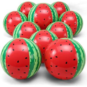 12 Pack 12'' Watermelon Beach Balls Bulk Inflatable Beach Ball Swimming Pool Toys for Summer Games Hawaiian Luau Tropical Theme Birthday Party Supplies Favors Decorations