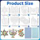 Tenceur 40 Set Hanukkah Menorah Crafts Kits DIY Hanukkah Tissue Paper Sign Crafts Kit Chanukah Stained Glass Jewish Menorah Hanging Ornaments Suncatchers Craft for Window Art Activities