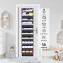 SLEEPING LAMB Over The Door Shoe Organizer for Closet with Large Deep Pockets, Narrow Shoe Rack for Door Hanging Boots Storage, Black