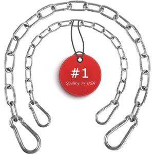 ZRruoin (2 Pack) Heavy Duty Swing Chains 440LB Capacity - Stainless Steel Hanging Chair Chains with Carabiners for Swing Set Accessories, Yoga Trapeze, Hammock Chair, Indoor Outdoor Gym