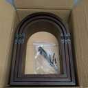 3 Set Wall Shelf 9.8 x 7.1 Inch Wooden Hanging Shelf Deep Display Storage Shelves Floating Shelves for Home Office Room Mini Figures Potted Plants Wall Decor(Arched,Brown)